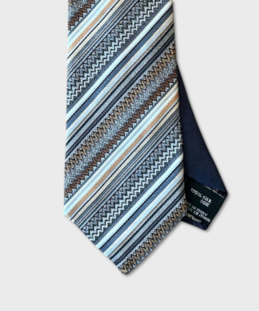 Missoni cravatta tre pieghe in seta zig zag e...