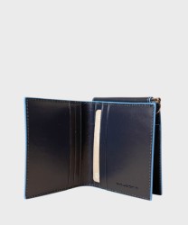 Piquadro Blue Square compact wallet with clip, 6 cc
