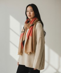 Frangipani Euro Modal Scarf, Beige