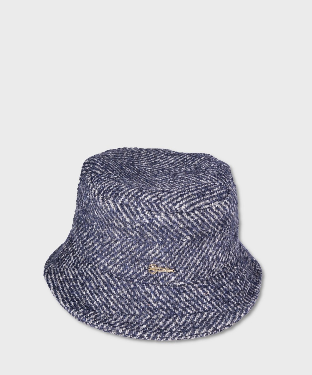 Catarzi Zurigo wool bucket hat with tweed...