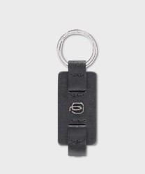 Piquadro Black Square flat key ring, black