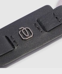 Piquadro Black Square flat key ring, black