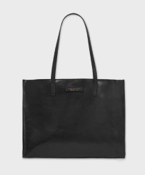 The Bridge Mirra borsa shopping con zip in pelle nera