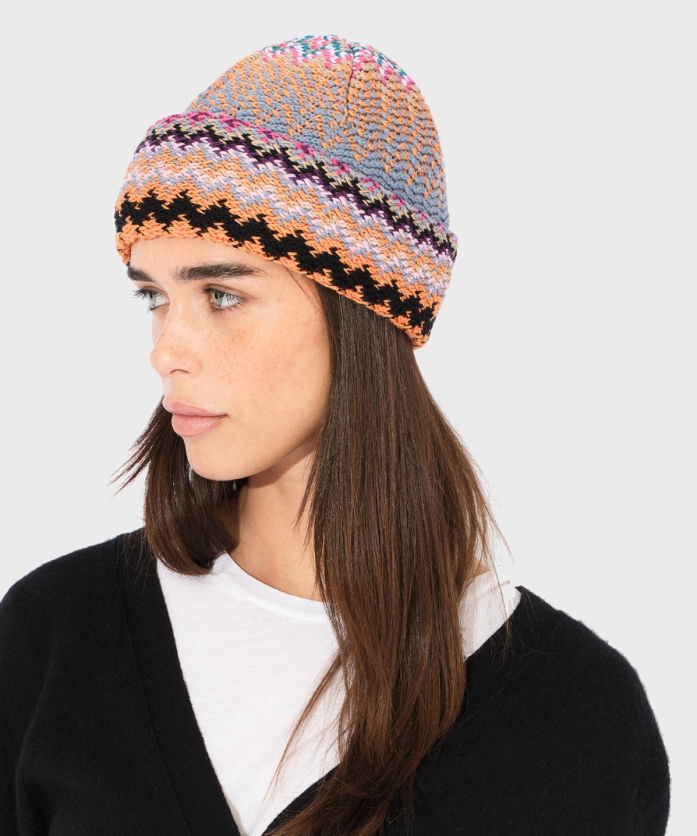Missoni berretto in lana zig zag, multicolore