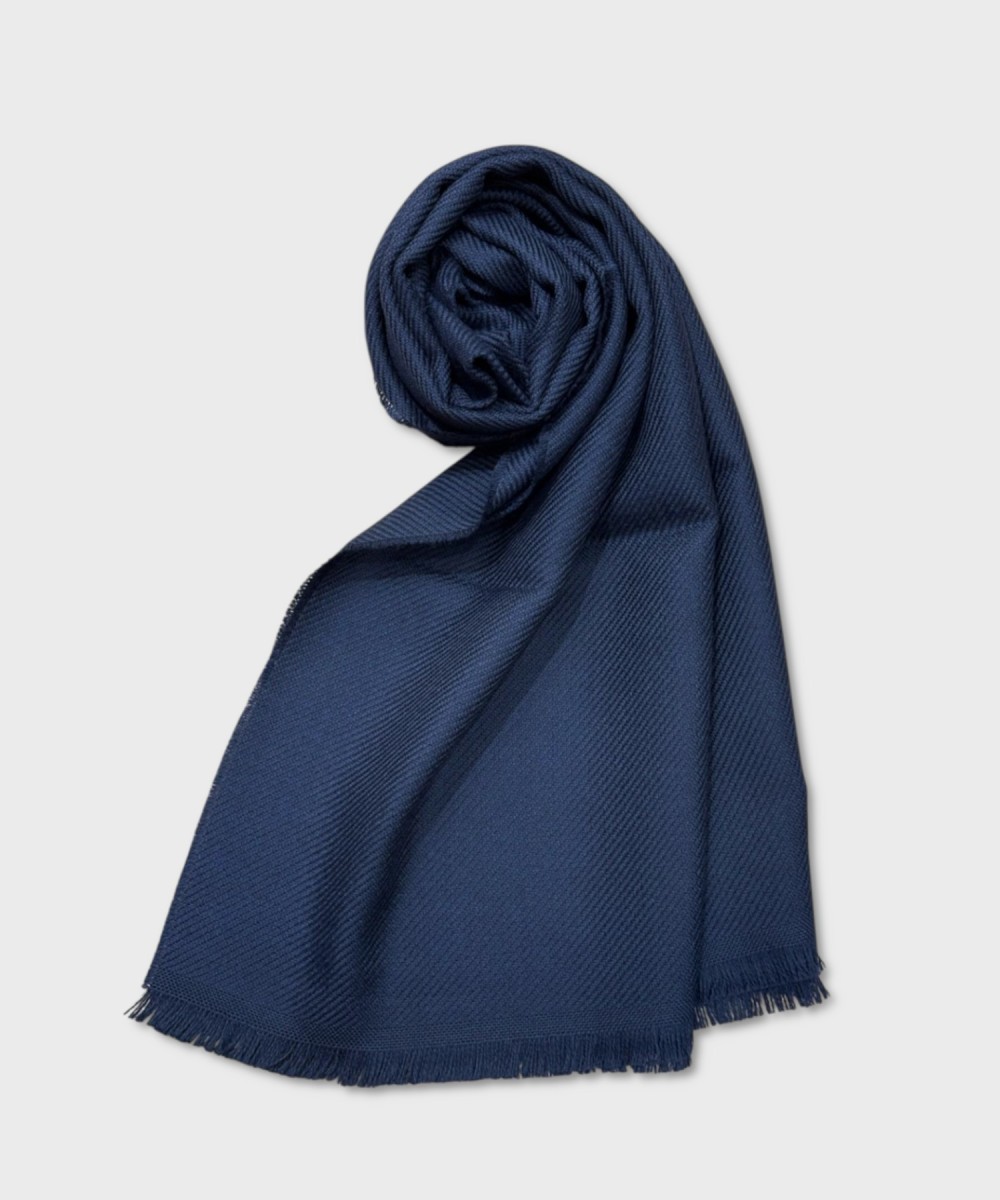 Galise scarf in virgin wool, midnight blue