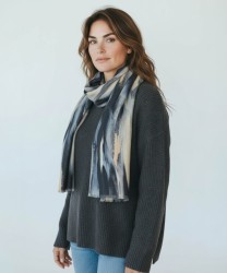 Galise viscose scarf, blue pattern