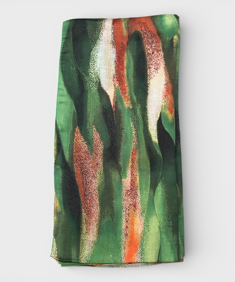 Galise viscose scarf, green pattern