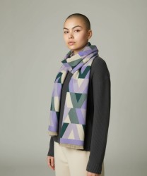Galise sciarpa in misto cashmere, fantasia violetto