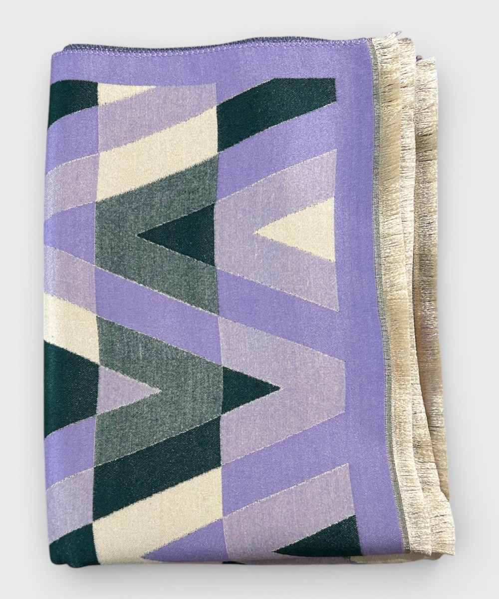 Galise sciarpa in misto cashmere, fantasia violetto