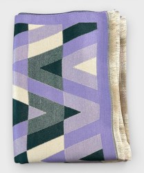 Galise cashmere blend scarf, violet pattern