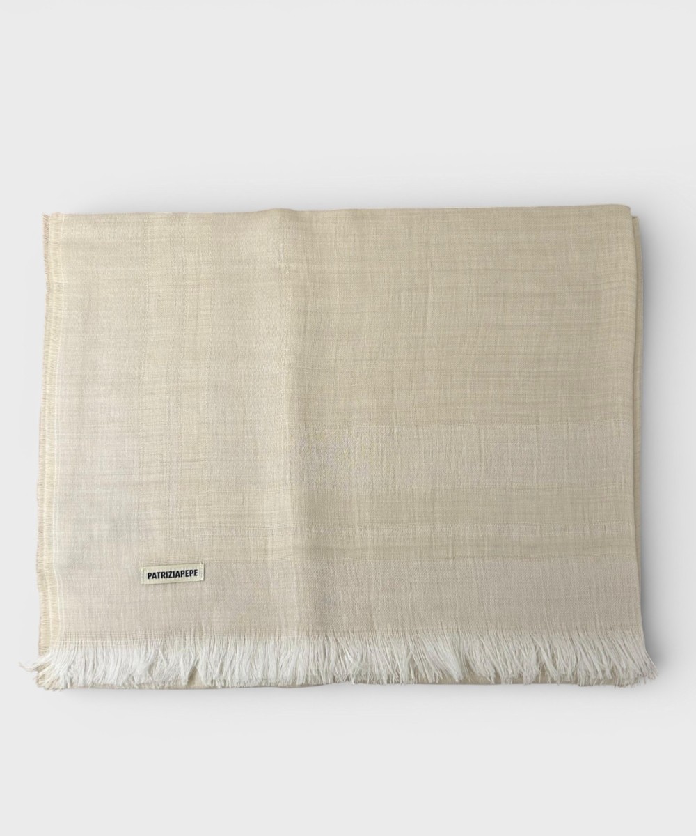 Patrizia Pepe wool blend scarf, white
