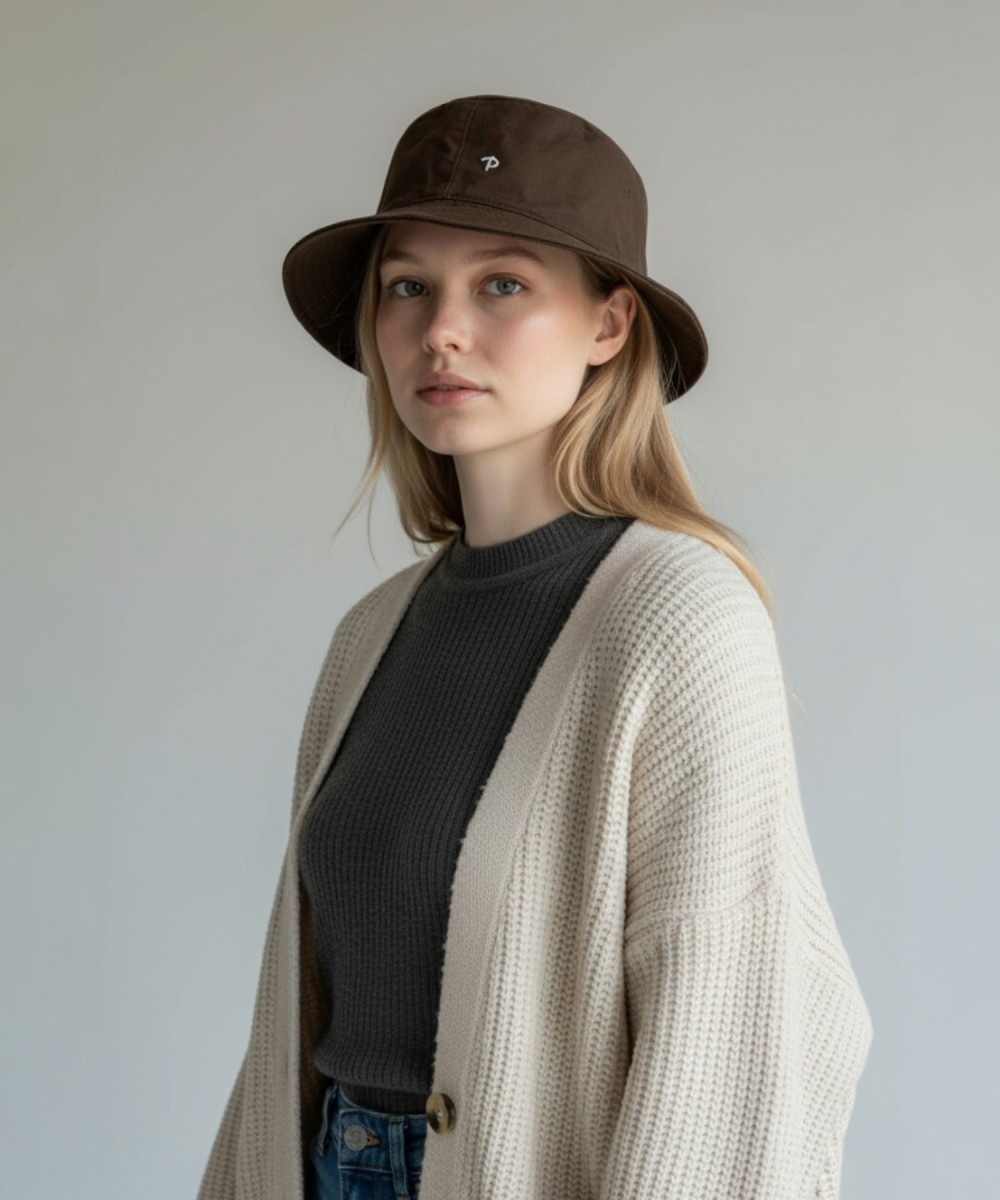 Panizza City waxed bucket hat, brown
