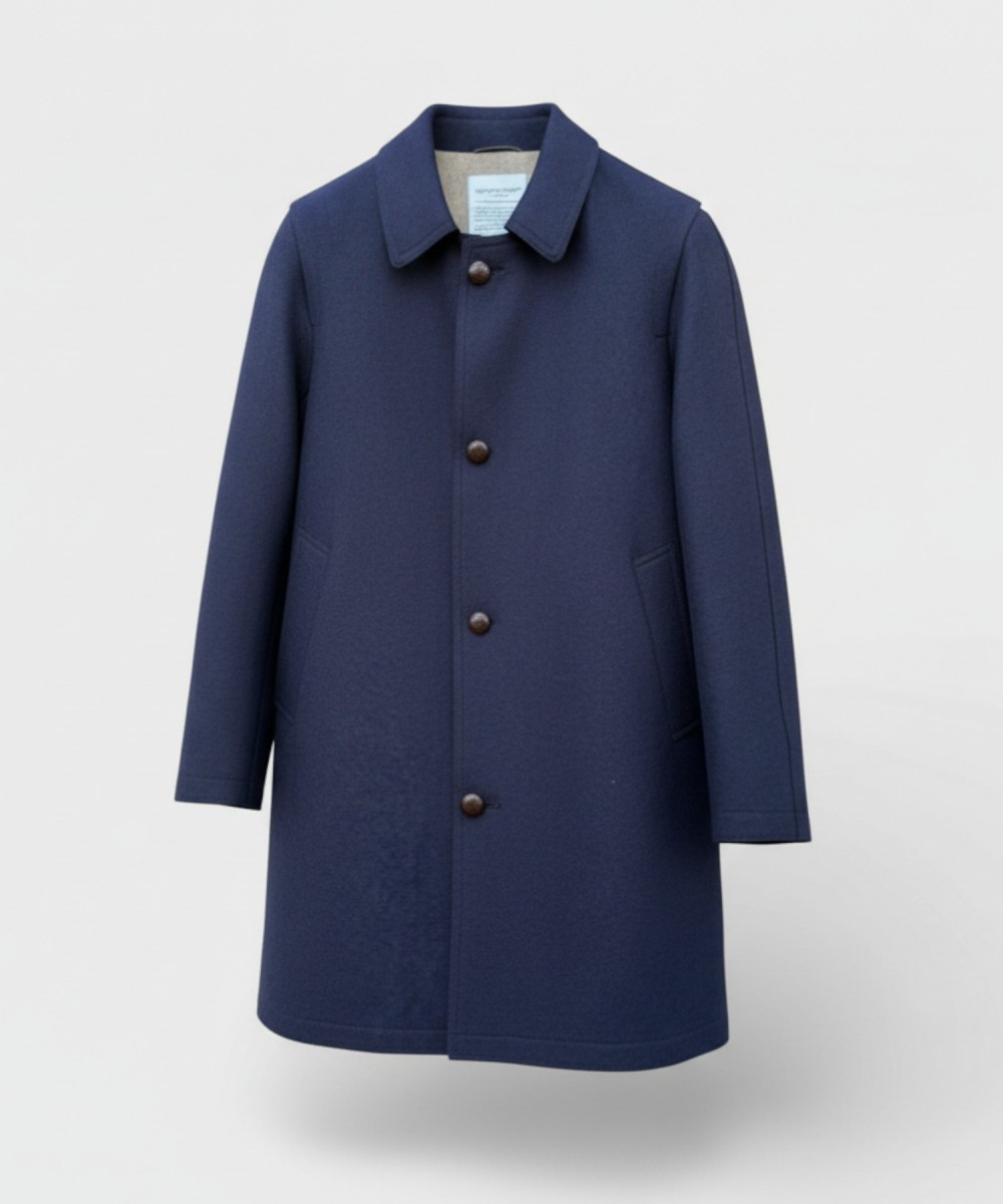 Lodenfrey Monza short loden wool coat, blue
