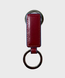 Piquadro Blue Square key ring with 2 rings, red