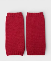 Frangipani cut-finger gloves in wool and cashmere, red