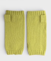 Frangipani cut-finger gloves in wool and cashmere, yellow