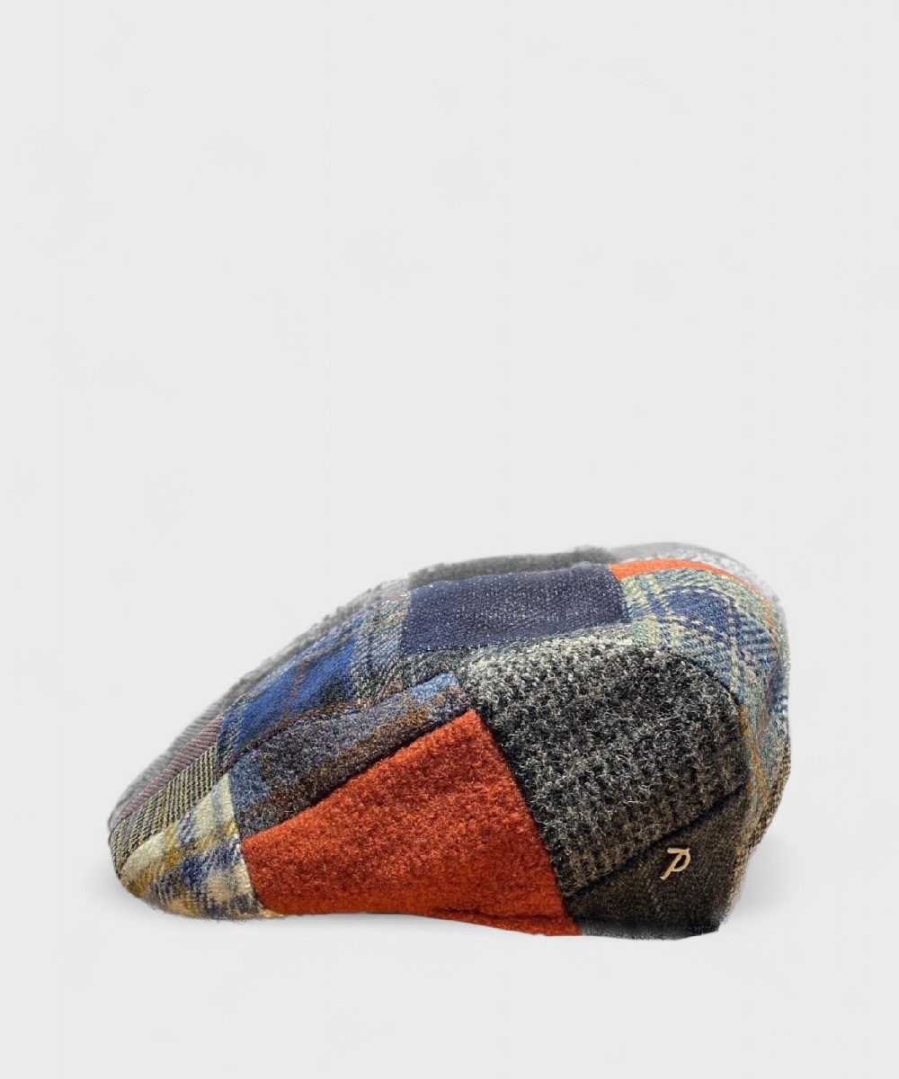 Panizza Stripe wool cap, multicolor patchwork