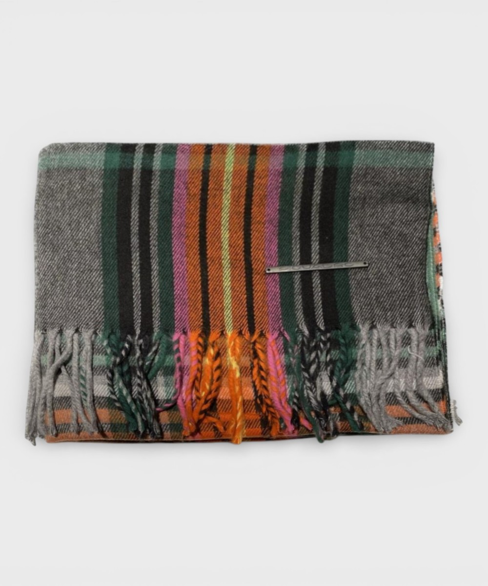 Piquadro patterned scarf, Ratti fabrics, grey...