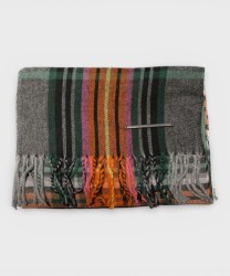 Piquadro x Ratti scarf patterned grey orange pink