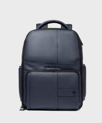 Piquadro Wollem rubber backpack for 15.6" laptop, blue
