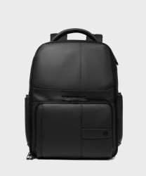 Piquadro Wollem rubber backpack for 15.6" laptop, black