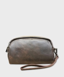 Galise clutch bag with wristband, dark brown