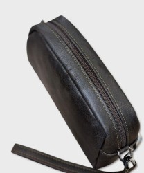 Galise clutch bag with wristband, dark brown