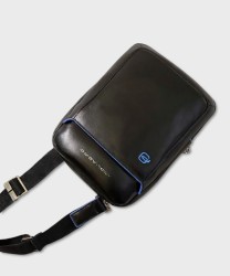 Piquadro Blue Square borsello con tracolla, nero
