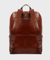 The Bridge Galileo 15.6" laptop backpack with two zips, brown