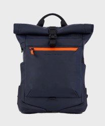 Piquadro Corner C2OW roll-top backpack for 15.6" laptop, blue