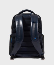 Piquadro Blue Square 2-compartment travel backpack, blue