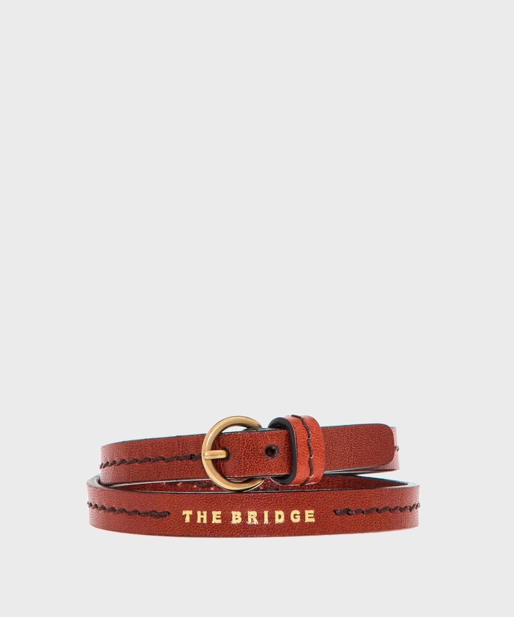 The Bridge Story bracciale doppio in pelle marrone