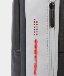 Piquadro Urban 15.6" laptop backpack with anti-theft cable, grey/black