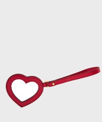 The Bridge Special Heart Keychain with Mirror, Brick Red