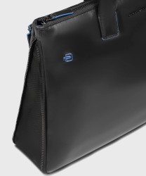 Piquadro Blue Square expandable briefcase, 15.6" laptop holder, black