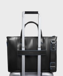 Piquadro Blue Square cartella espandibile, porta pc 15,6", nero