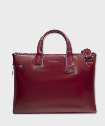 Piquadro Blue Square expandable briefcase, 15.6" laptop holder, red