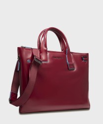 Piquadro Blue Square expandable briefcase, 15.6" laptop holder, red