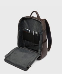Piquadro Black Square 14" laptop backpack, anti-theft cable, head