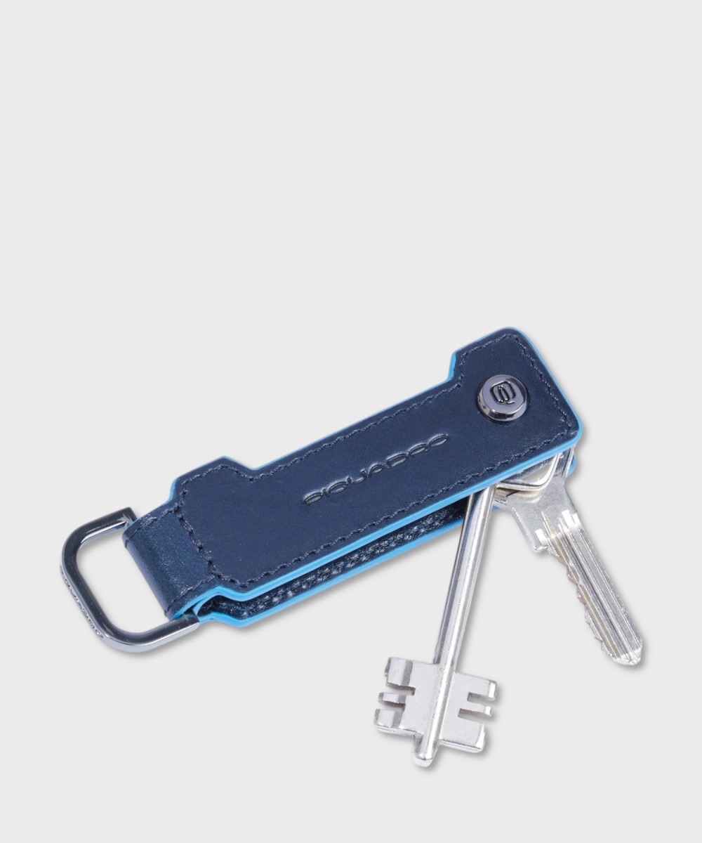 Piquadro Blue Square portachiavi in pelle Casa blu