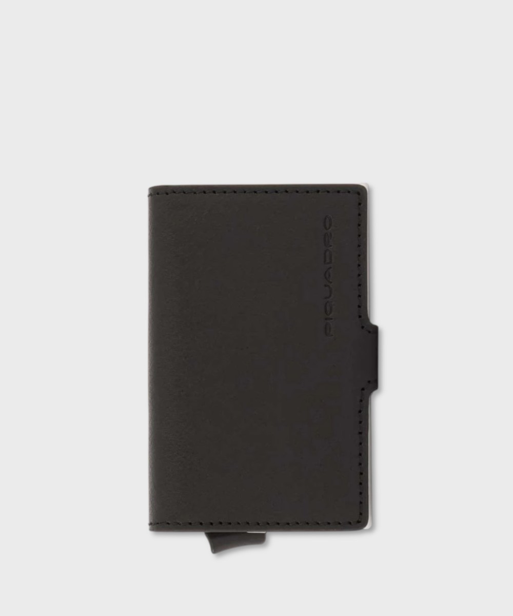 Piquadro Black Square compact wallet 6+2cc e...