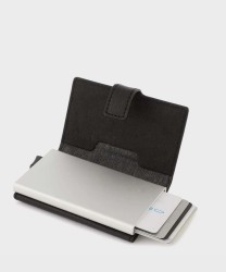 Piquadro Black Square compact wallet 6+2cc e banconote in pelle