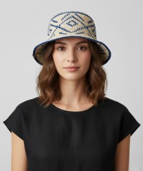 Catarzi Matisse natural crochet raffia cloche hat