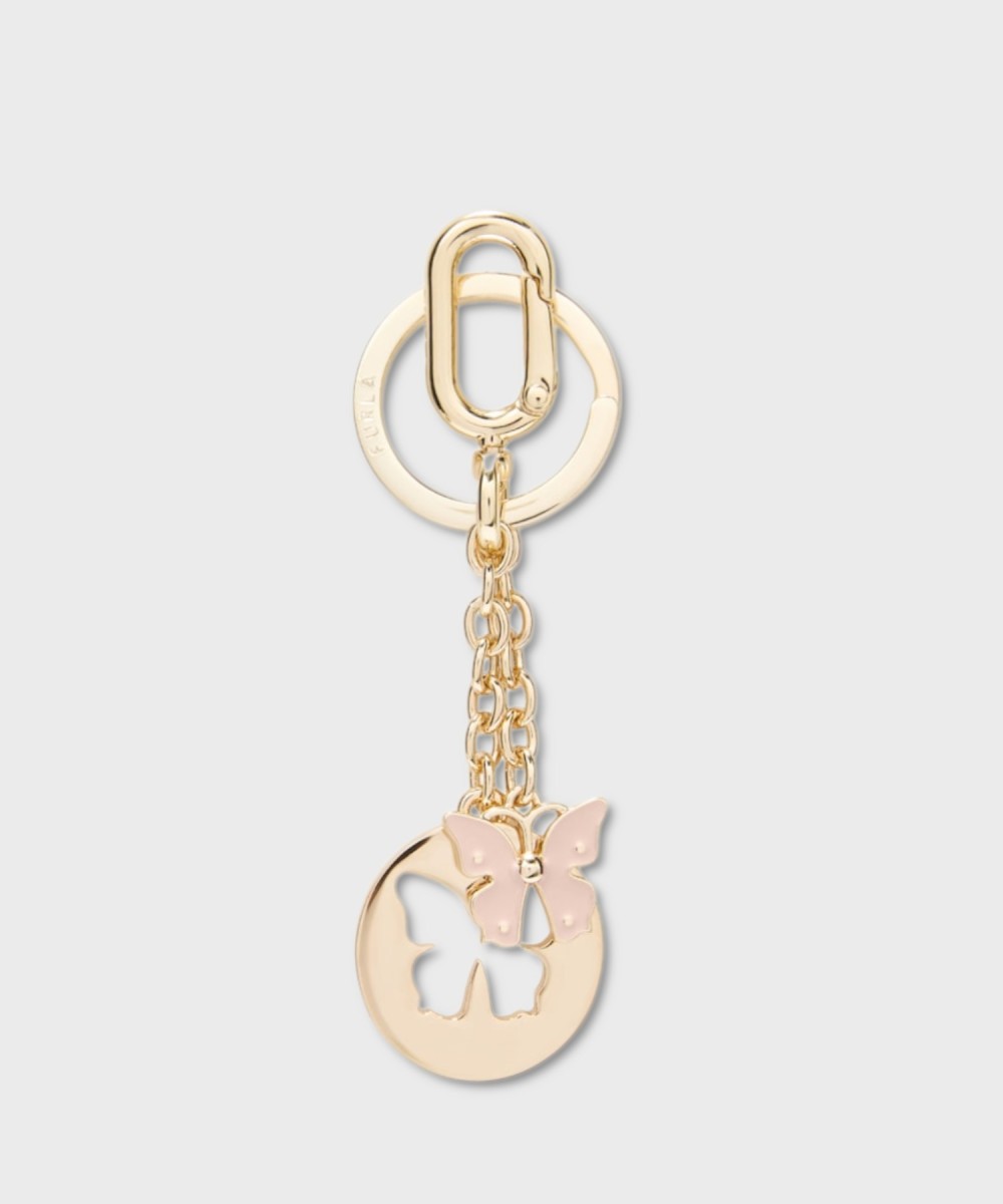 Furla Crystal Butterfly Keychain, Dusty Pink