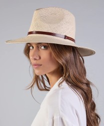 The Bridge cappello fedora in paglia con laccetto in pelle