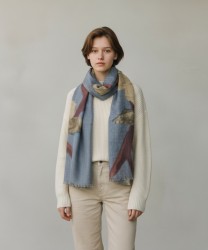 Archivio Jaitush sciarpa in lana, foliage blu