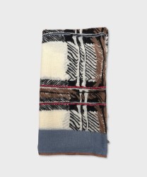 Jaitush Archive Tribal Pattern Wool Scarf, White and Red