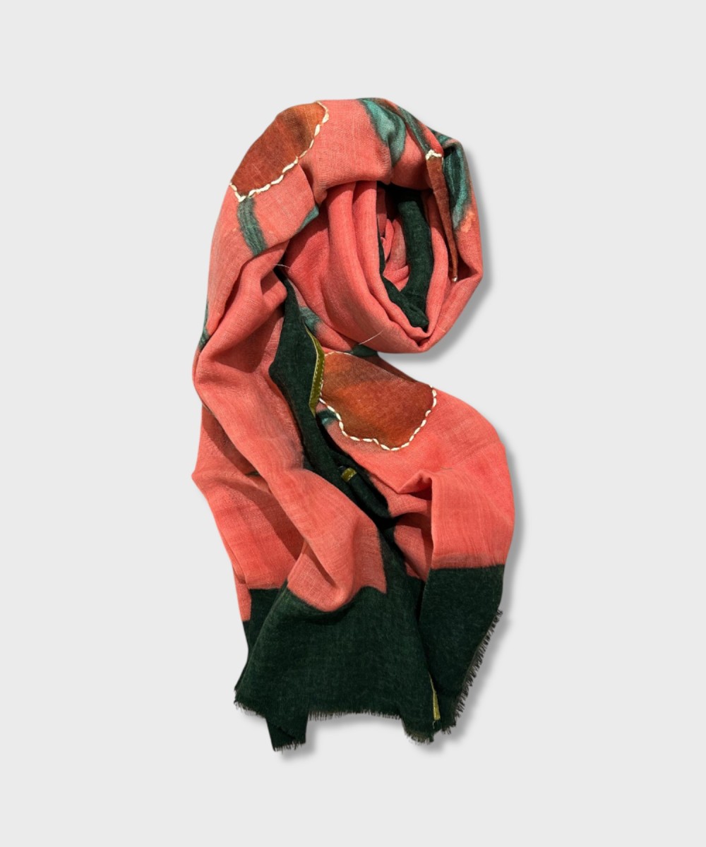 Jaitush sciarpa in lana stampa floreale, rosso...
