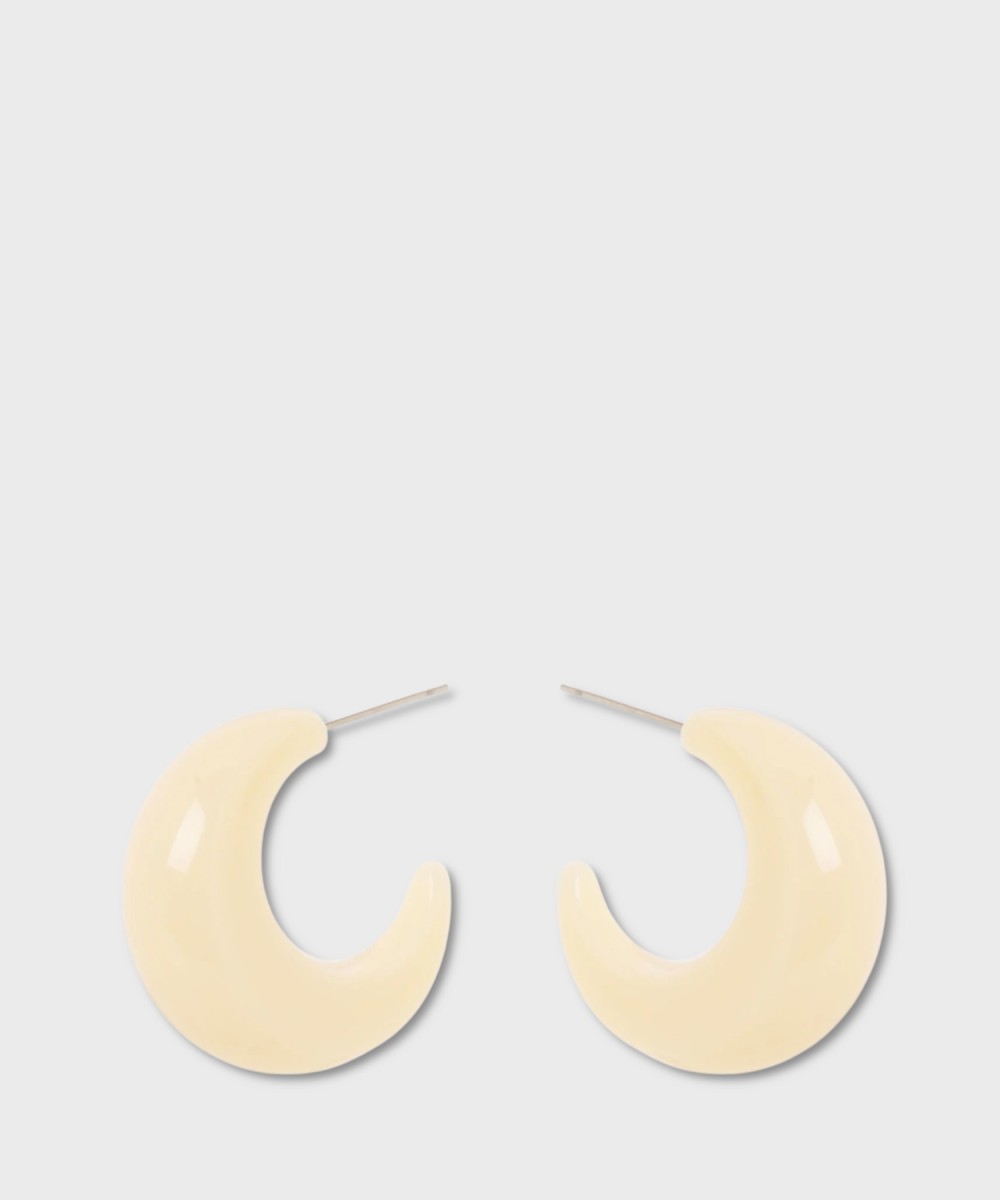 Sodini Vieste tapered hoop earrings, white