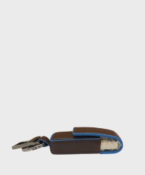 Piquadro Blue Square portachiavi con pendrive usb 256 Gb, mogano